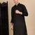 Black cotton chikankari kurta for mens
