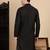 Black cotton chikankari kurta for mens