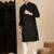 Black cotton chikankari kurta for mens