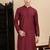 Maroon cotton chikankari kurta for mens