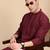 Maroon cotton chikankari kurta for mens