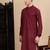 Maroon cotton chikankari kurta for mens