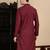 Maroon cotton chikankari kurta for mens