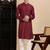 Maroon cotton chikankari kurta for mens