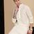 Off white cotton chikankari kurta for mens
