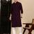 Purple cotton chikankari kurta for mens
