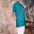 Firozi cotton textured kurta for mens