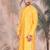 Mustard cotton textured kurta for mens