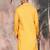 Mustard cotton textured kurta for mens