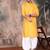 Mustard cotton textured kurta for mens