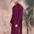 Purple cotton textured kurta for mens