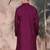 Purple cotton textured kurta for mens