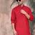 Red cotton textured kurta for mens
