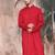 Red cotton textured kurta for mens