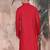 Red cotton textured kurta for mens