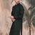 Deep green cotton textured kurta for mens