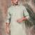 Green cotton textured kurta for mens