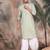 Green cotton textured kurta for mens