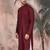 Wine cotton textured kurta for mens