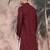 Wine cotton textured kurta for mens