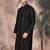 Black cotton textured kurta for mens