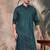 Firozi cotton textured kurta for mens