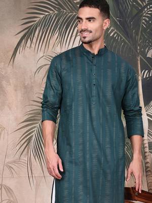 Firozi cotton textured kurta for mens 3