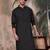Black cotton textured kurta for mens