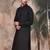 Black cotton textured kurta for mens
