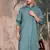 Grey cotton textured kurta for mens