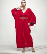 fuschia pink velvet kaftaan