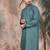 Grey cotton textured kurta for mens