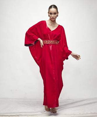fuschia pink velvet kaftaan 2