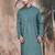 Grey cotton textured kurta for mens