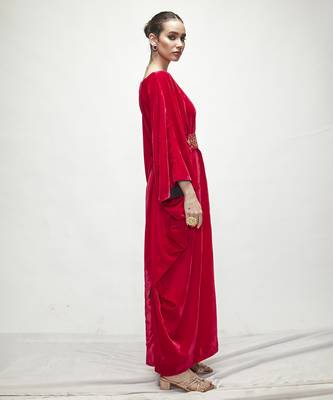 fuschia pink velvet kaftaan 3