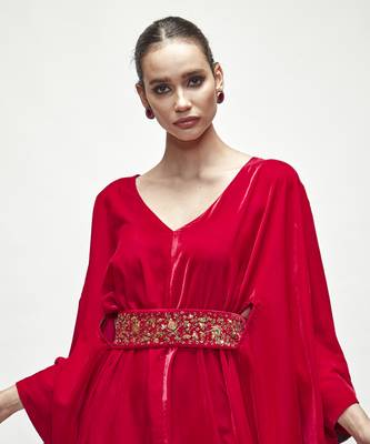 fuschia pink velvet kaftaan 4