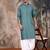 Grey cotton textured kurta for mens