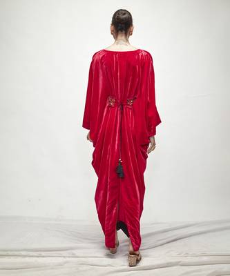 fuschia pink velvet kaftaan 5