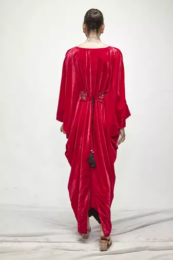 fuschia pink velvet kaftaan
