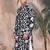 Deep blue silk blend chikankari kurta for mens