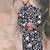Deep blue silk blend chikankari kurta for mens