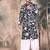 Deep blue silk blend chikankari kurta for mens