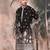 Black silk blend zari kurta for mens