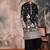 Black silk blend zari kurta for mens