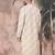 Deep beige cotton sequins kurta for mens