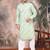 Light green cotton sequins kurta for mens