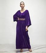 violet plain velvet kaftaan
