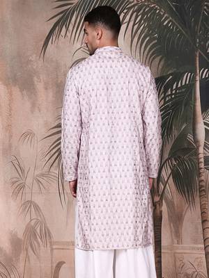 Voilet cotton printed kurta for mens 4