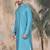 Sea green cotton textured kurta for mens