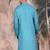 Sea green cotton textured kurta for mens